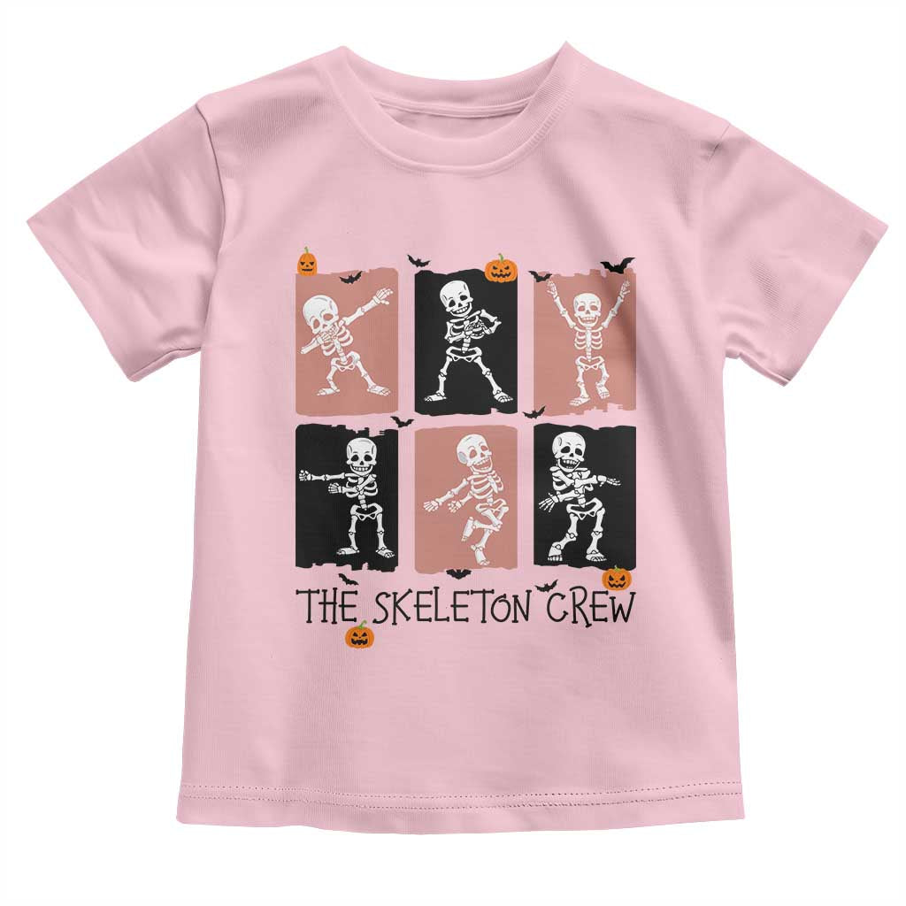 Funny The Skeleton Crew Toddler T Shirt Dancing Skeletons Halloween For Boys Girl Kids TS12 Light Pink Print Your Wear