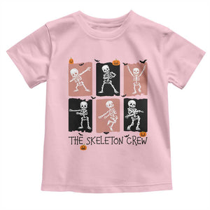 Funny The Skeleton Crew Toddler T Shirt Dancing Skeletons Halloween For Boys Girl Kids TS12 Light Pink Print Your Wear