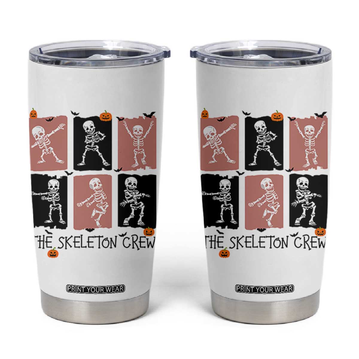 Funny The Skeleton Crew Tumbler Cup Dancing Skeletons Halloween For Boys Girl Kids TS12 White Print Your Wear