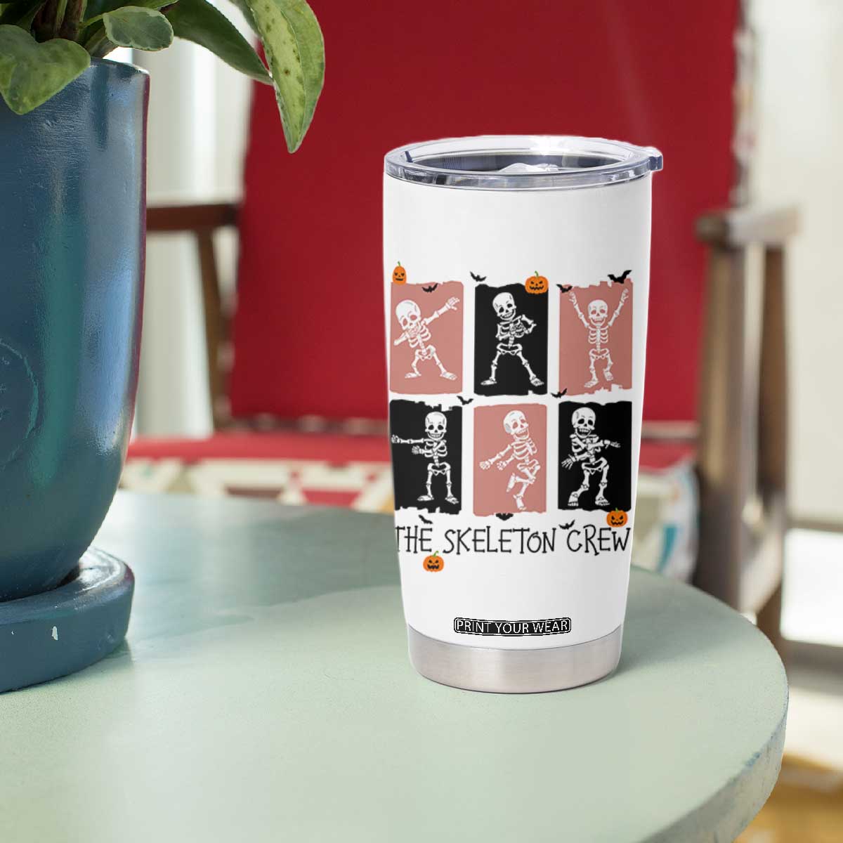 Funny The Skeleton Crew Tumbler Cup Dancing Skeletons Halloween For Boys Girl Kids TS12 Print Your Wear