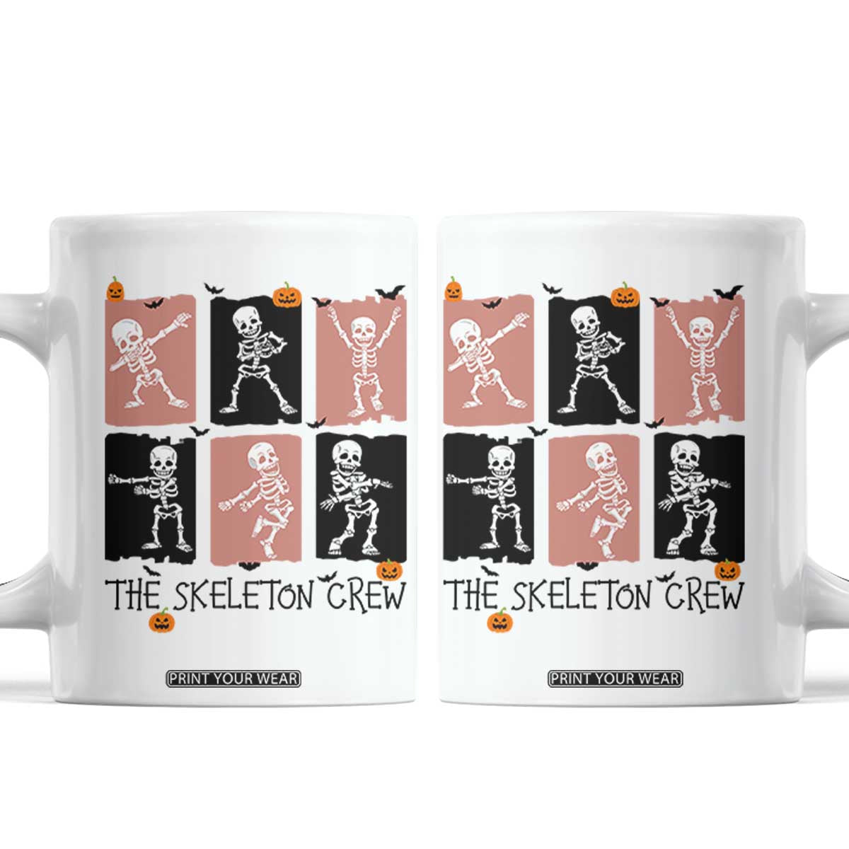Funny The Skeleton Crew Coffee Mug Dancing Skeletons Halloween For Boys Girl Kids TS12 White Print Your Wear