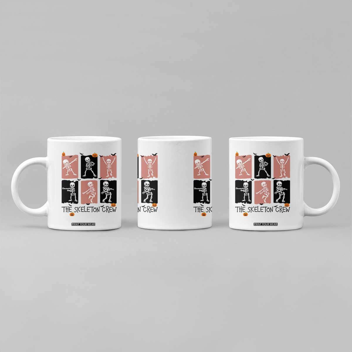 Funny The Skeleton Crew Coffee Mug Dancing Skeletons Halloween For Boys Girl Kids TS12 Print Your Wear