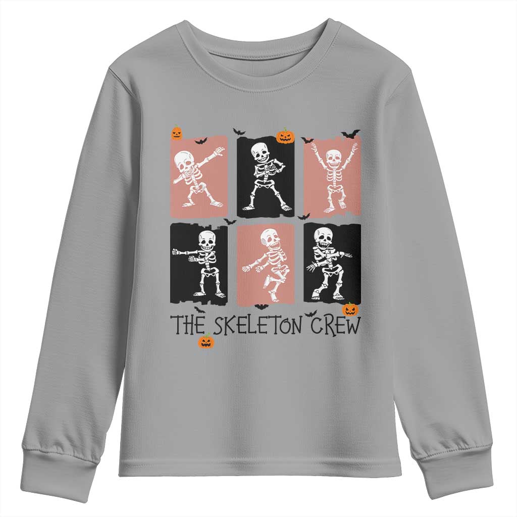 Funny The Skeleton Crew Youth Sweatshirt Dancing Skeletons Halloween For Boys Girl Kids TS12 Sport Gray Print Your Wear