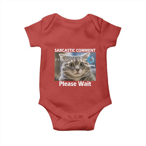 Sarcastic Comment Loading Please Wait Baby Onesie Funny Cat Meme Gift TS12 Red Print Your Wear