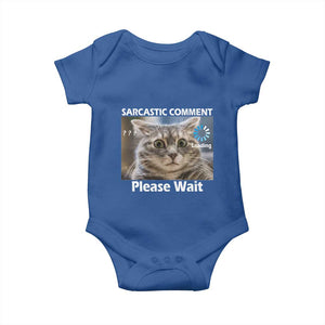 Sarcastic Comment Loading Please Wait Baby Onesie Funny Cat Meme Gift TS12 Royal Blue Print Your Wear