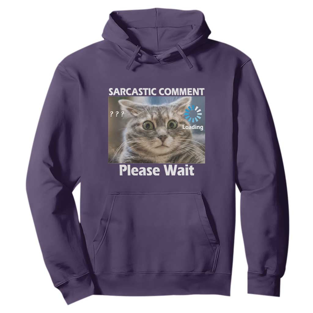Sarcastic Comment Loading Please Wait Hoodie Funny Cat Meme Gift TS12 Purple Print Your Wear