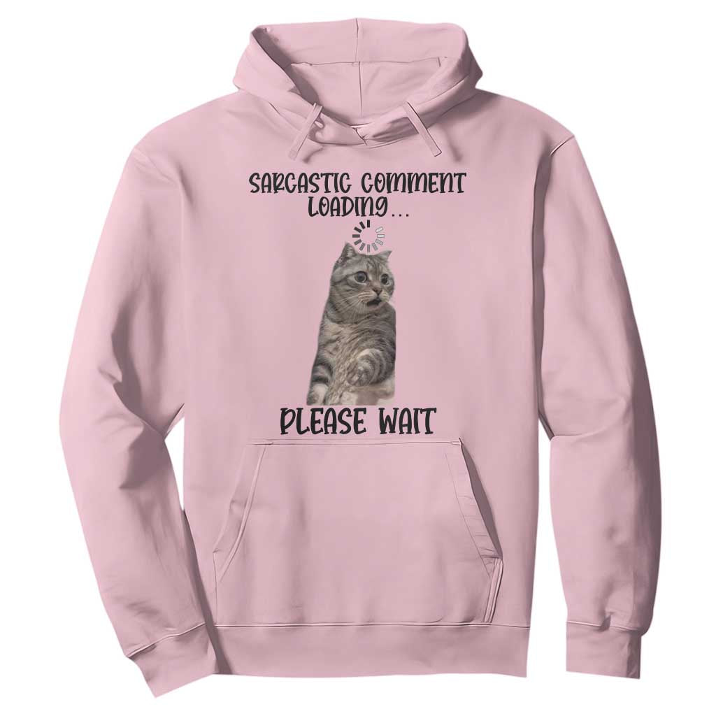 Funny Cat Meme Sarcastic Hoodie Sarcastic Comment Loading TS12 Light Pink Print Your Wear