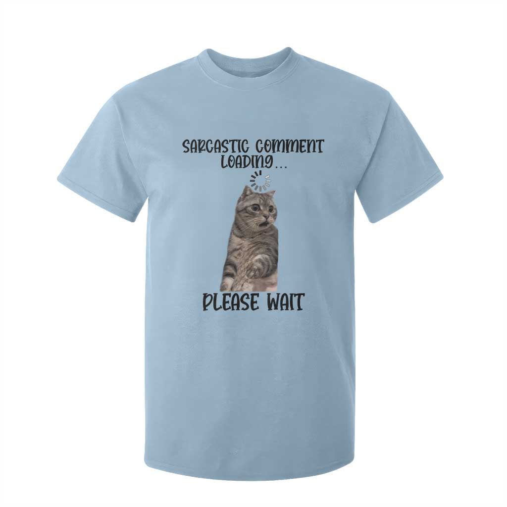 Funny Cat Meme Sarcastic T Shirt For Kid Sarcastic Comment Loading TS12 Light Blue Print Your Wear