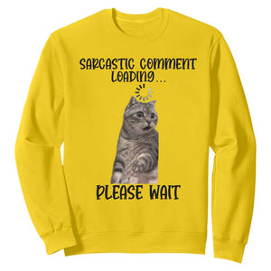 Funny Cat Meme Sarcastic Sweatshirt Sarcastic Comment Loading TS12 Daisy Print Your Wear