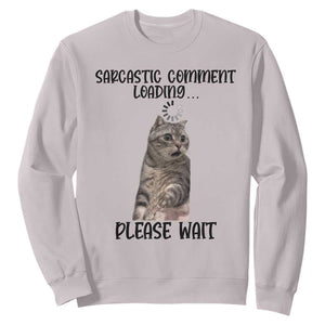 Funny Cat Meme Sarcastic Sweatshirt Sarcastic Comment Loading TS12 Ice Gray Print Your Wear