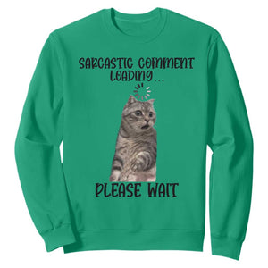 Funny Cat Meme Sarcastic Sweatshirt Sarcastic Comment Loading TS12 Irish Green Print Your Wear