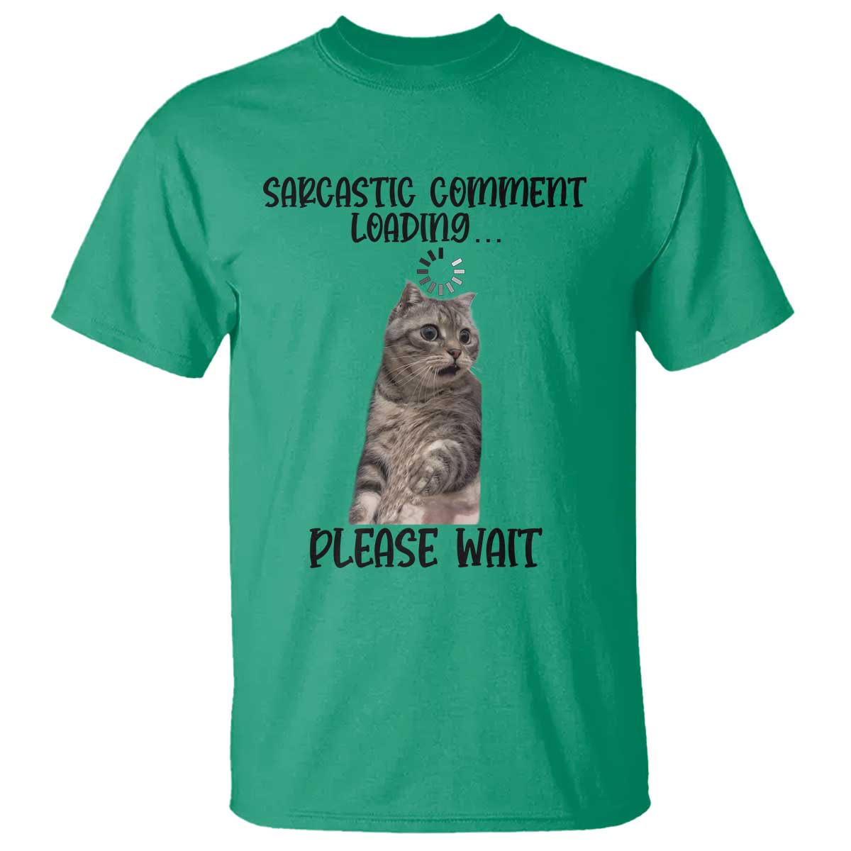Funny Cat Meme Sarcastic T Shirt Sarcastic Comment Loading TS12 Irish Green Print Your Wear