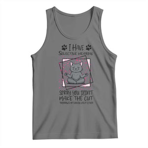 Funny Cat Tank Top I Have Selective Hearing TS12 Black Heather Print Your Wear
