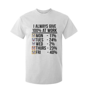 I Always Give 100% At Work T Shirt For Kid Funny Panda Office Mood TS12 White Print Your Wear