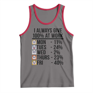 I Always Give 100% At Work Tank Top Funny Panda Office Mood TS12 Deep Heather Red Print Your Wear