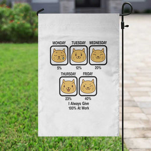 Funny Cat Office Mood Garden Flag I Always Give 100% At Work Quote TS12 Print Your Wear