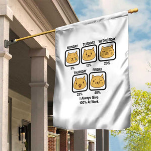 Funny Cat Office Mood Garden Flag I Always Give 100% At Work Quote TS12 Print Your Wear