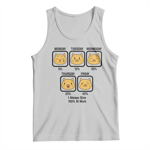 Funny Cat Office Mood Tank Top I Always Give 100% At Work Quote TS12 Ash Print Your Wear