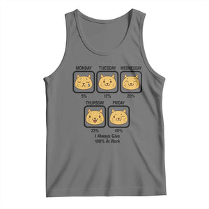 Funny Cat Office Mood Tank Top I Always Give 100% At Work Quote TS12 Black Heather Print Your Wear