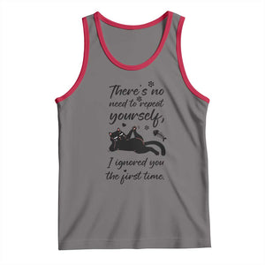 Sarcasm Humor Cat Attitude Tank Top Ignored You The First Time TS12 Deep Heather Red Print Your Wear