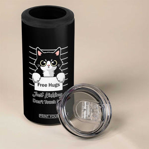 Funny Black Cat Quote 4 in 1 Can Cooler Tumbler Free Hugs Just Kidding Do Not Touch Me TS12 Print Your Wear