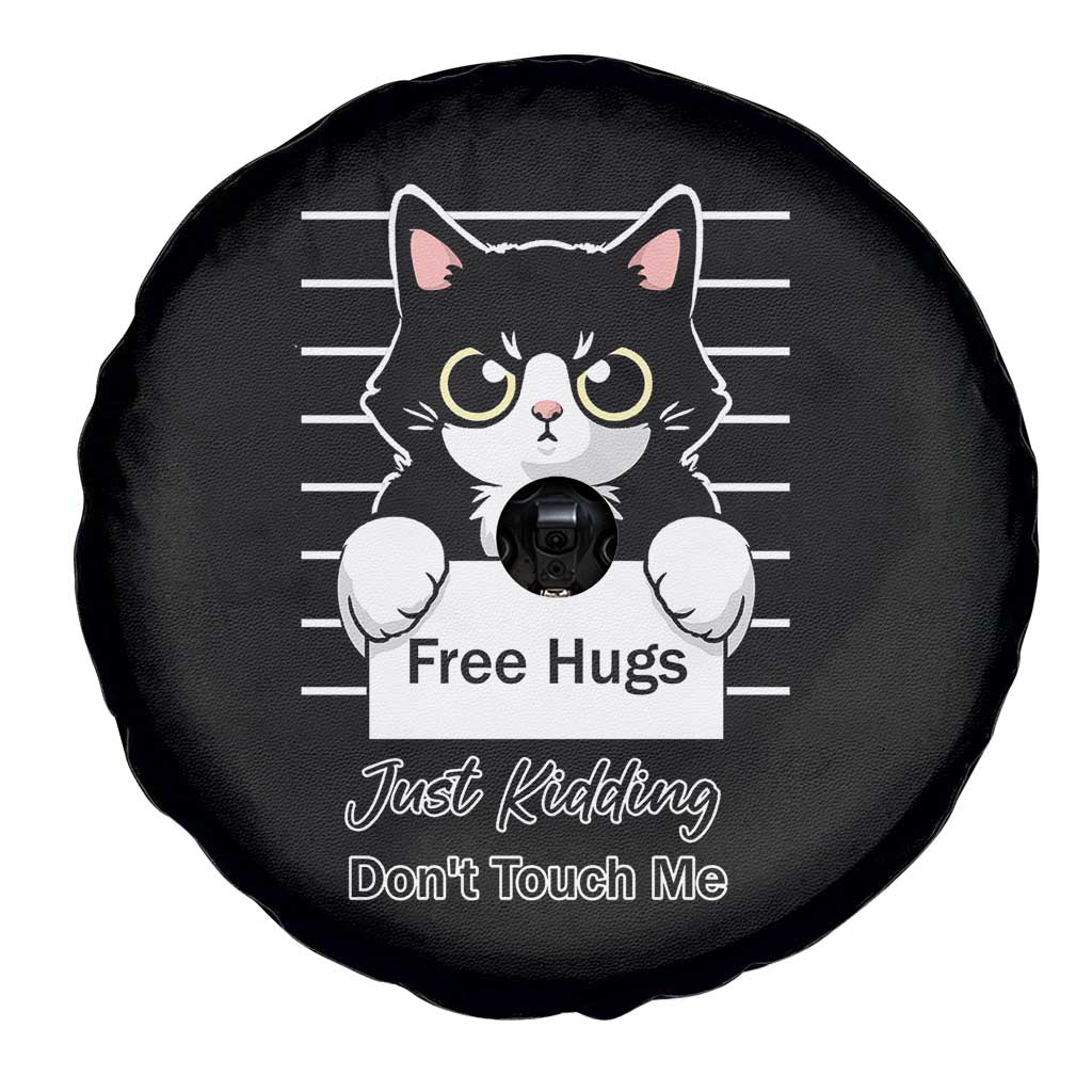 Funny Black Cat Quote Spare Tire Cover Free Hugs Just Kidding Do Not Touch Me TS12 Print Your Wear