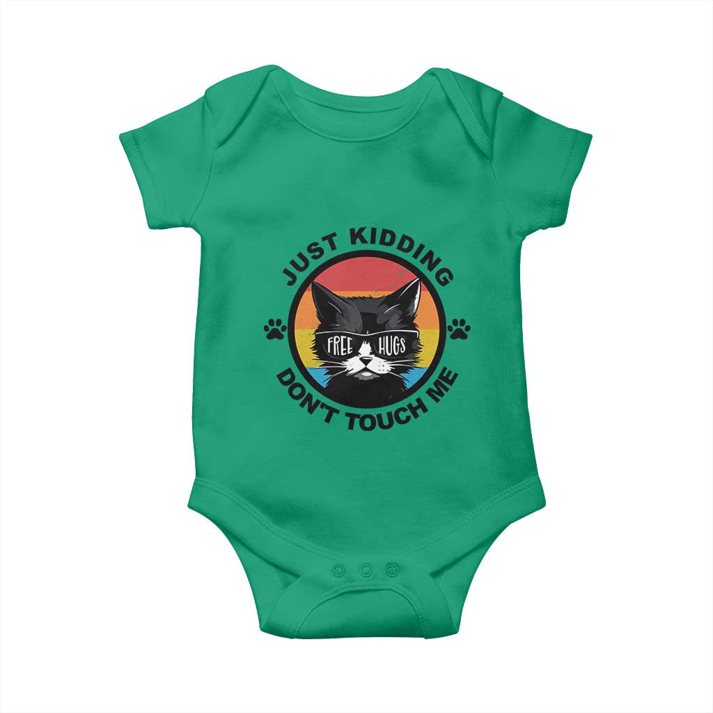 Black Cat Lovers Baby Onesie Free Hugs Just Kidding Do Not Touch Me Gift TS12 Irish Green Print Your Wear
