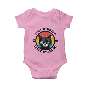 Black Cat Lovers Baby Onesie Free Hugs Just Kidding Do Not Touch Me Gift TS12 Light Pink Print Your Wear