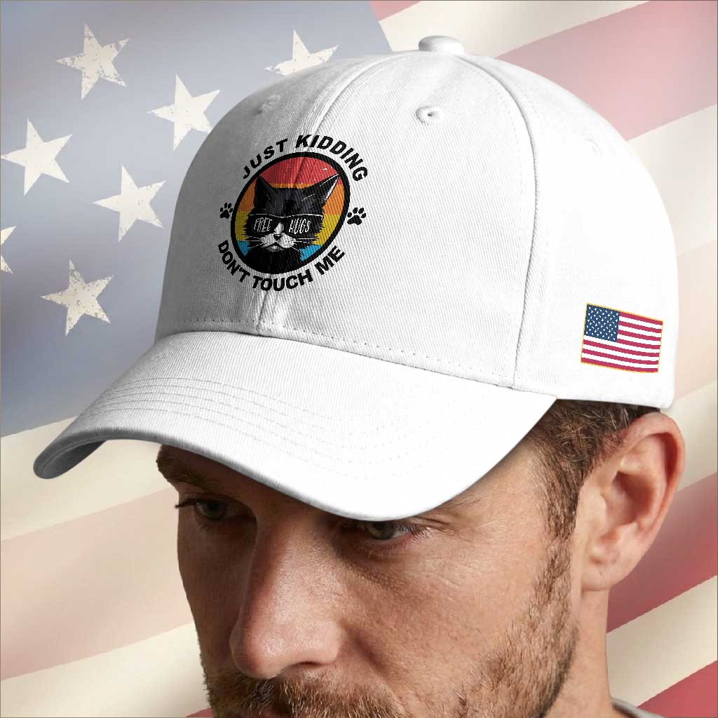 Black Cat Lovers Baseball Cap Free Hugs Just Kidding Do Not Touch Me Gift TS12 Print Your Wear