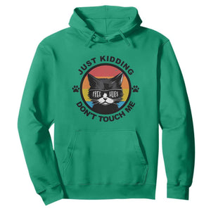Black Cat Lovers Hoodie Free Hugs Just Kidding Do Not Touch Me Gift TS12 Irish Green Print Your Wear