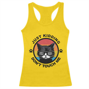 Black Cat Lovers Racerback Tank Top Free Hugs Just Kidding Do Not Touch Me Gift TS12 Daisy Print Your Wear