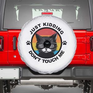 Black Cat Lovers Spare Tire Cover Free Hugs Just Kidding Do Not Touch Me Gift TS12 White Print Your Wear