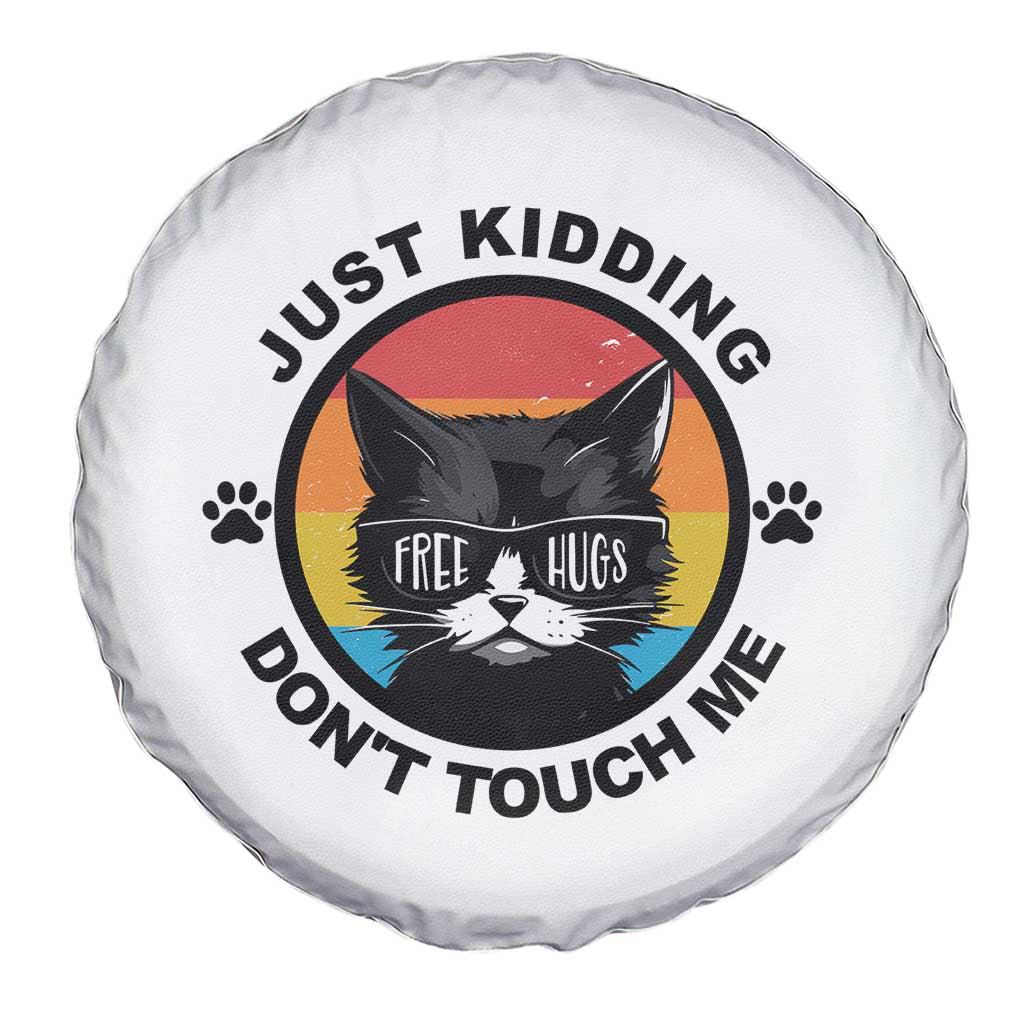 Black Cat Lovers Spare Tire Cover Free Hugs Just Kidding Do Not Touch Me Gift TS12 Print Your Wear