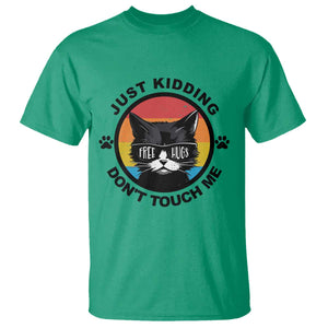Black Cat Lovers T Shirt Free Hugs Just Kidding Do Not Touch Me Gift TS12 Irish Green Print Your Wear