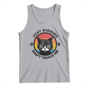 Black Cat Lovers Tank Top Free Hugs Just Kidding Do Not Touch Me Gift TS12 Athletic Heather Print Your Wear