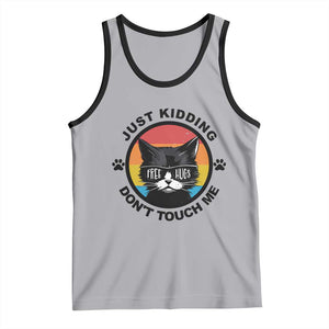 Black Cat Lovers Tank Top Free Hugs Just Kidding Do Not Touch Me Gift TS12 Athletic Heather Black Print Your Wear