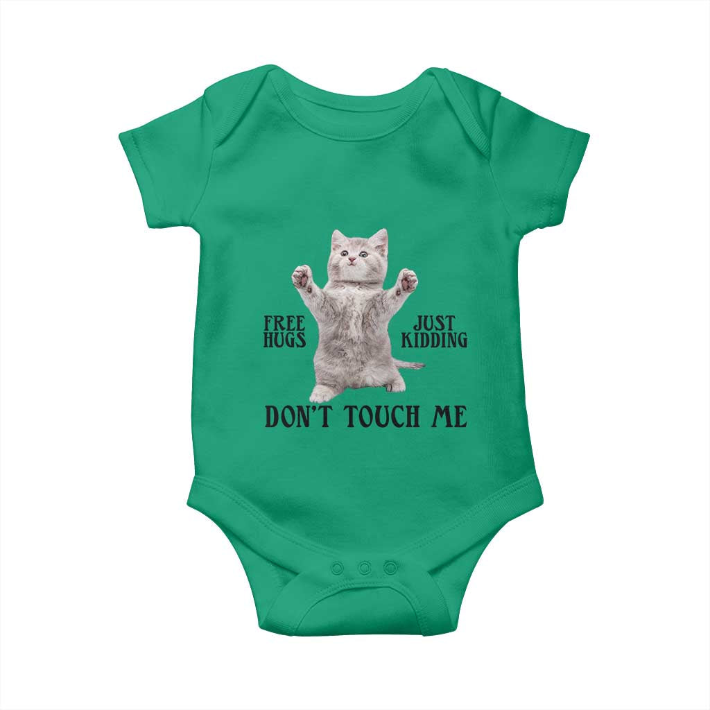 Free Hugs Do Not Touch Me Baby Onesie Funny Cat Meme TS12 Irish Green Print Your Wear
