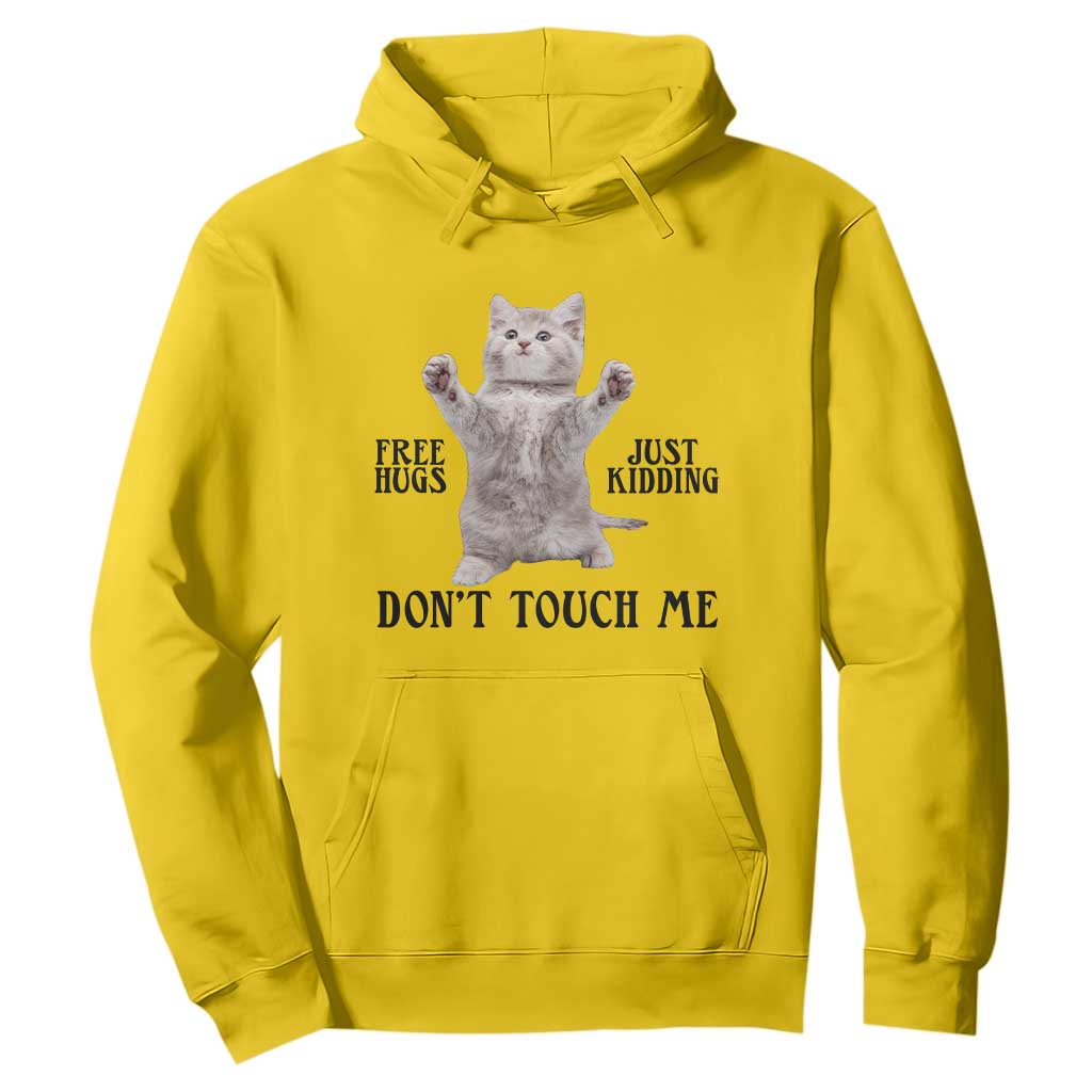 Free Hugs Do Not Touch Me Hoodie Funny Cat Meme TS12 Daisy Print Your Wear