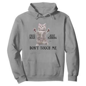 Free Hugs Do Not Touch Me Hoodie Funny Cat Meme TS12 Sport Gray Print Your Wear