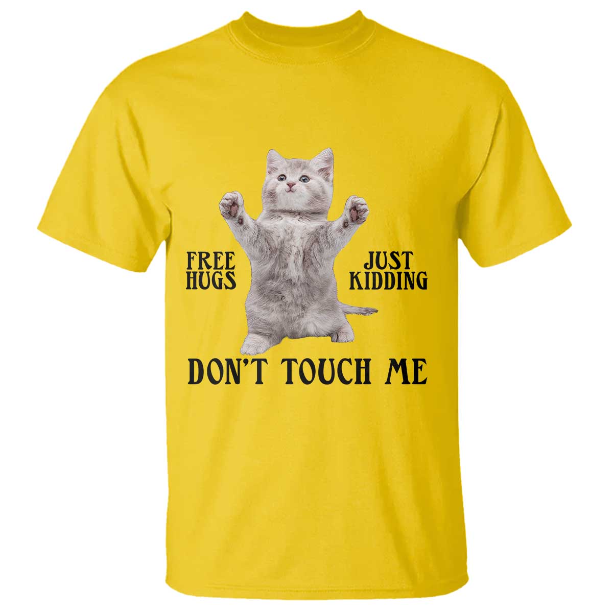 Free Hugs Do Not Touch Me T Shirt Funny Cat Meme TS12 Daisy Print Your Wear