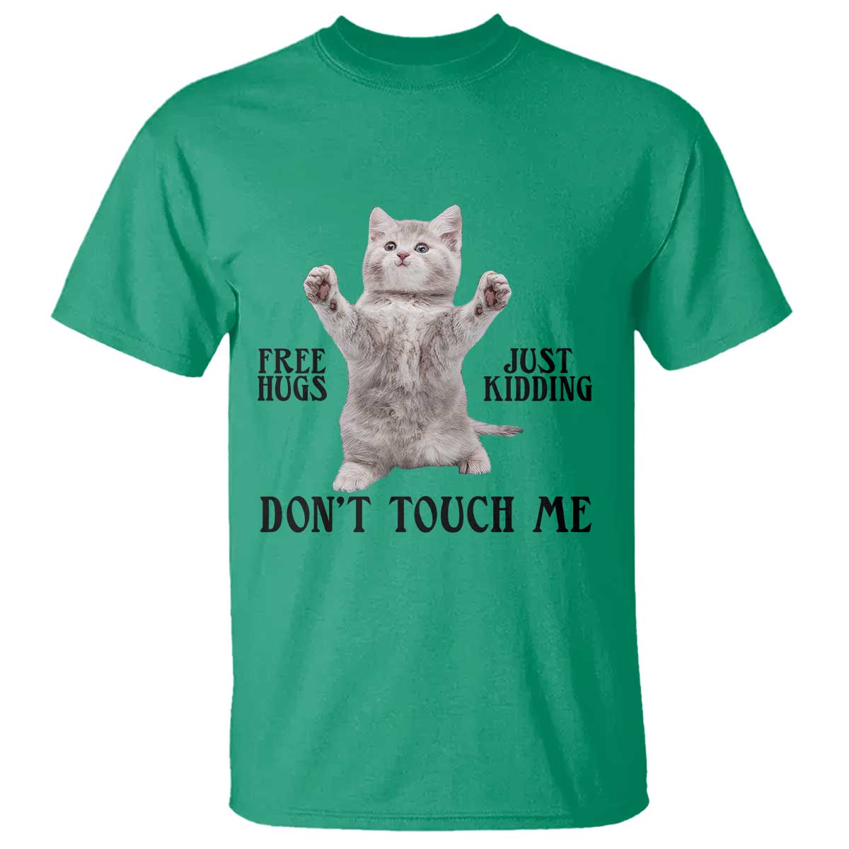 Free Hugs Do Not Touch Me T Shirt Funny Cat Meme TS12 Irish Green Print Your Wear