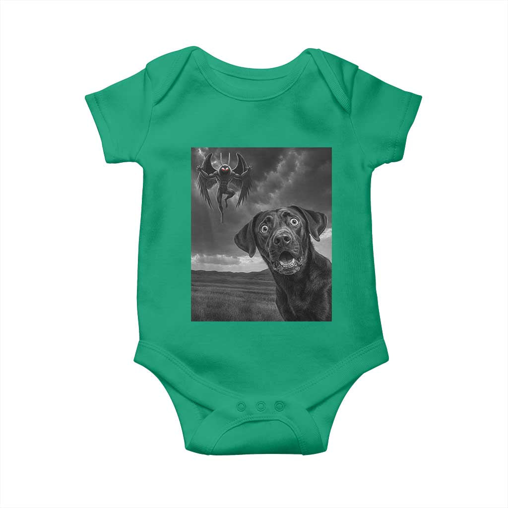 Funny Labrador Selfie With Mothman Baby Onesie Cryptid Gift TS12 Irish Green Print Your Wear