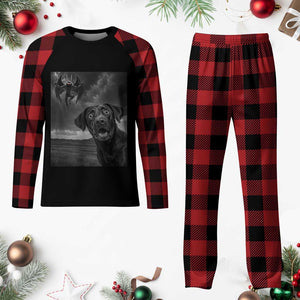 Funny Labrador Selfie With Mothman Plaid Pajama Set Cryptid Gift TS12 Buffalo Plaid Print Your Wear