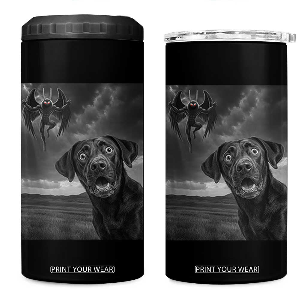 Funny Labrador Selfie With Mothman 4 in 1 Can Cooler Tumbler Cryptid Gift TS12 One Size: 16 oz Black Print Your Wear