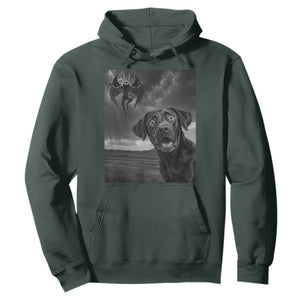 Funny Labrador Selfie With Mothman Hoodie Cryptid Gift TS12 Dark Forest Green Print Your Wear