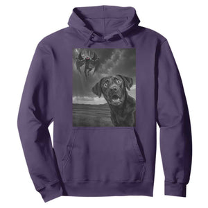 Funny Labrador Selfie With Mothman Hoodie Cryptid Gift TS12 Purple Print Your Wear