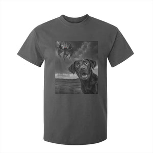 Funny Labrador Selfie With Mothman T Shirt For Kid Cryptid Gift TS12 Dark Heather Print Your Wear