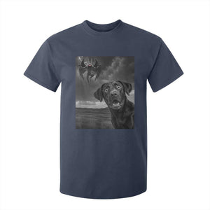Funny Labrador Selfie With Mothman T Shirt For Kid Cryptid Gift TS12 Navy Print Your Wear