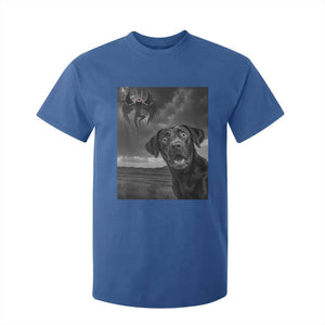 Funny Labrador Selfie With Mothman T Shirt For Kid Cryptid Gift TS12 Royal Blue Print Your Wear