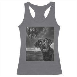Funny Labrador Selfie With Mothman Racerback Tank Top Cryptid Gift TS12 Charcoal Print Your Wear